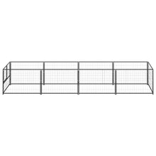 Hondenkennel 4 m² staal zwart 400 x 100 x 70 cm Zwart