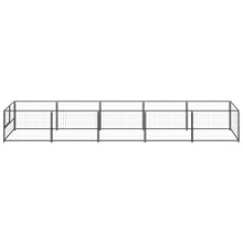 Hondenkennel 5 m² staal zwart 500 x 100 x 70 cm Zwart