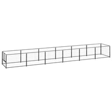 Hondenkennel 6 m² staal zwart 600 x 100 x 70 cm Zwart