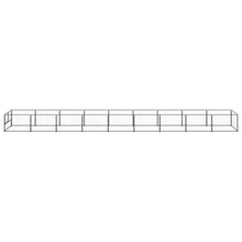 Hondenkennel 9 m² staal zwart 900 x 100 x 70 cm Zwart
