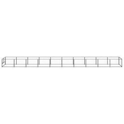Hondenkennel 10 m² staal zwart 1000 x 100 x 70 cm Zwart
