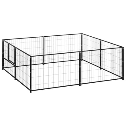 Hondenkennel 4 M² Staal 200 x 200 x 70 cm Zwart