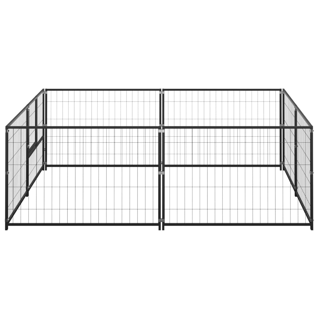 Hondenkennel 4 M² Staal 200 x 200 x 70 cm Zwart