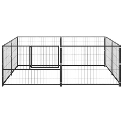 Hondenkennel 4 M² Staal 200 x 200 x 70 cm Zwart