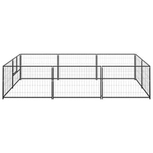 Hondenkennel 6 m² staal zwart 300 x 200 x 70 cm Zwart