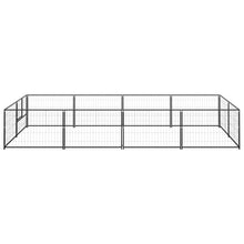Hondenkennel 8 m² staal zwart 400 x 200 x 70 cm Zwart