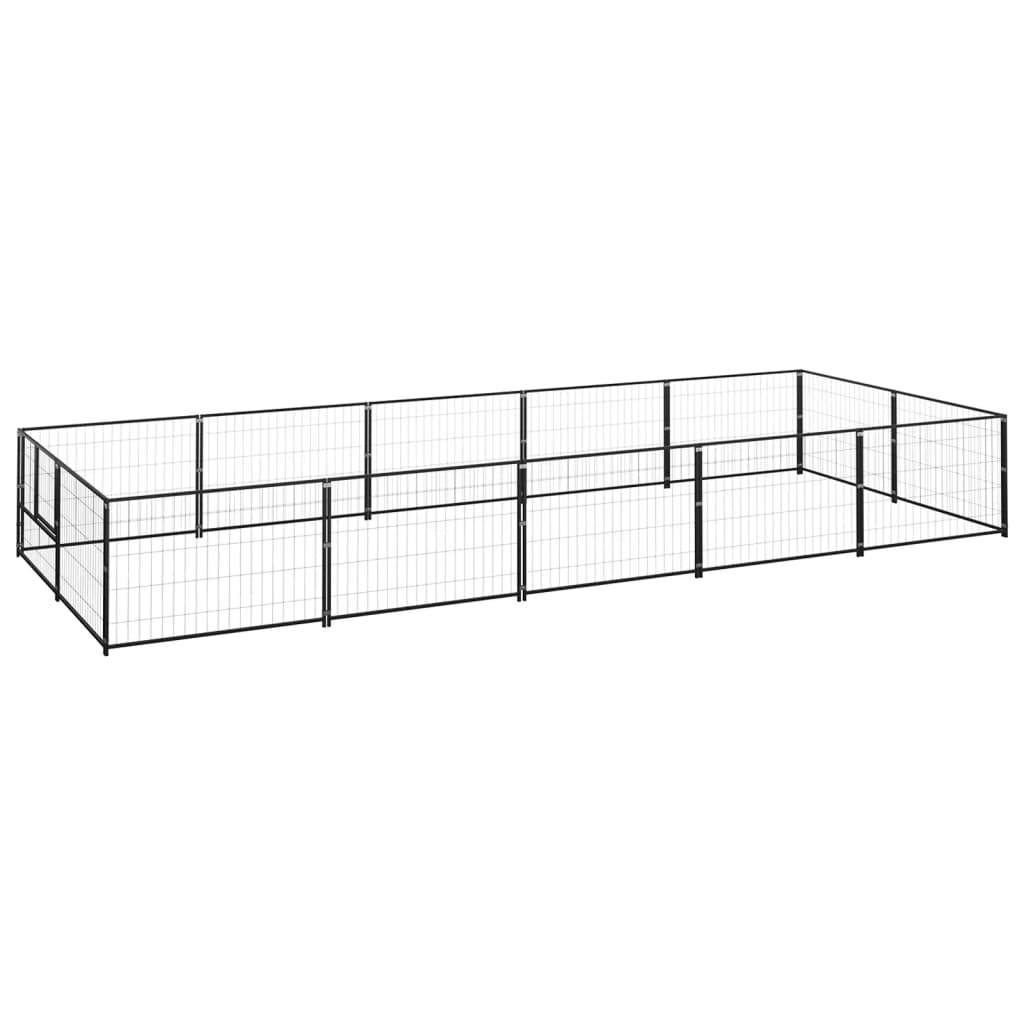 Hondenkennel 4 M² Staal Zwart