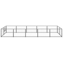 Hondenkennel 10 m² staal zwart 500 x 200 x 70 cm Zwart