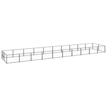 Hondenkennel 20 m² staal zwart 1000 x 200 x 70 cm Zwart