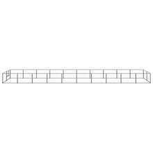 Hondenkennel 20 m² staal zwart 1000 x 200 x 70 cm Zwart