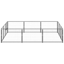 Hondenkennel 9 m² staal zwart 300 x 300 x 70 cm Zwart