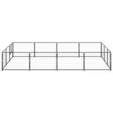 Hondenkennel 12 m² staal zwart 400 x 300 x 70 cm Zwart