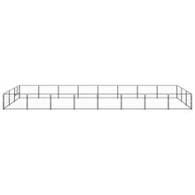 Hondenkennel 24 m² staal zwart 800 x 300 x 70 cm Zwart