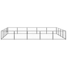 Hondenkennel 20 m² staal zwart 500 x 400 x 70 cm Zwart
