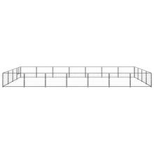 Hondenkennel 28 m² staal zwart 700 x 400 x 70 cm Zwart