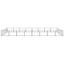 Hondenkennel 32 m² staal zwart 800 x 400 x 70 cm Zwart