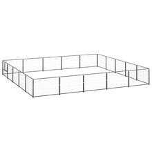 Hondenkennel 25 m² staal zwart 500 x 500 x 70 cm Zwart