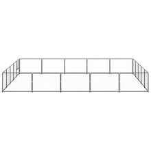 Hondenkennel 25 m² staal zwart 500 x 500 x 70 cm Zwart