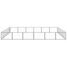 Hondenkennel 36 m² staal zwart 600 x 600 x 70 cm Zwart