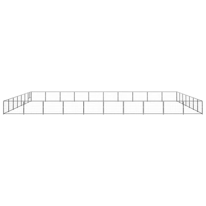 Hondenkennel 70 m² staal zwart 1000 x 700 x 70 cm Zwart
