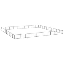 Hondenkennel 100 m² staal zwart 1000 x 1000 x 70 cm Zwart