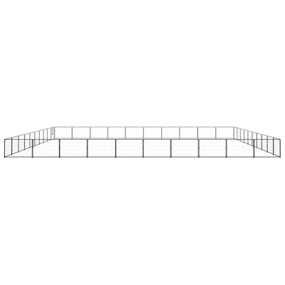 Hondenkennel 100 m² staal zwart 1000 x 1000 x 70 cm Zwart