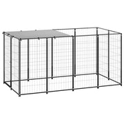 Hondenkennel 220x110x110 cm staal zwart