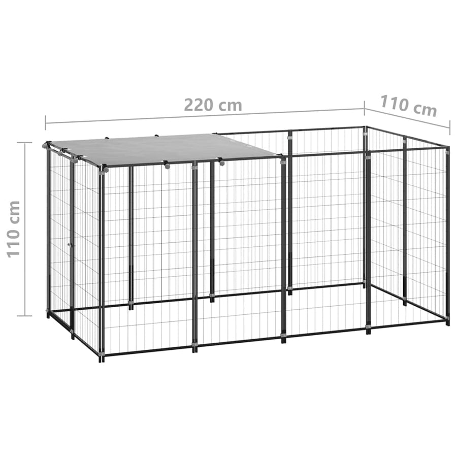 Hondenkennel 2,42 M² Staal 220 x 110 x 110 cm