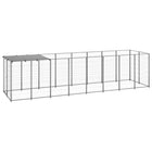 Hondenkennel 440x110x110 cm staal zilver