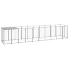 Hondenkennel 550x110x110 cm staal zilver