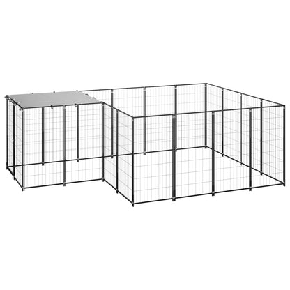 Hondenkennel 6,05 M² Staal 6.05 m² Zwart