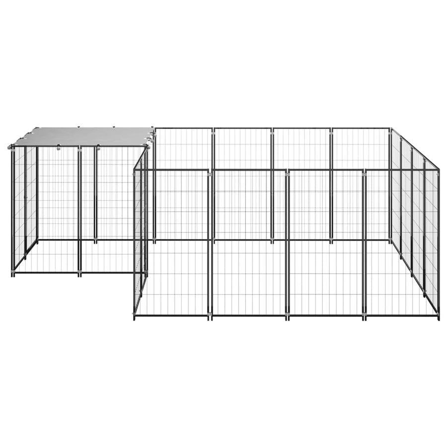 Hondenkennel 6,05 M² Staal 6.05 m² Zwart