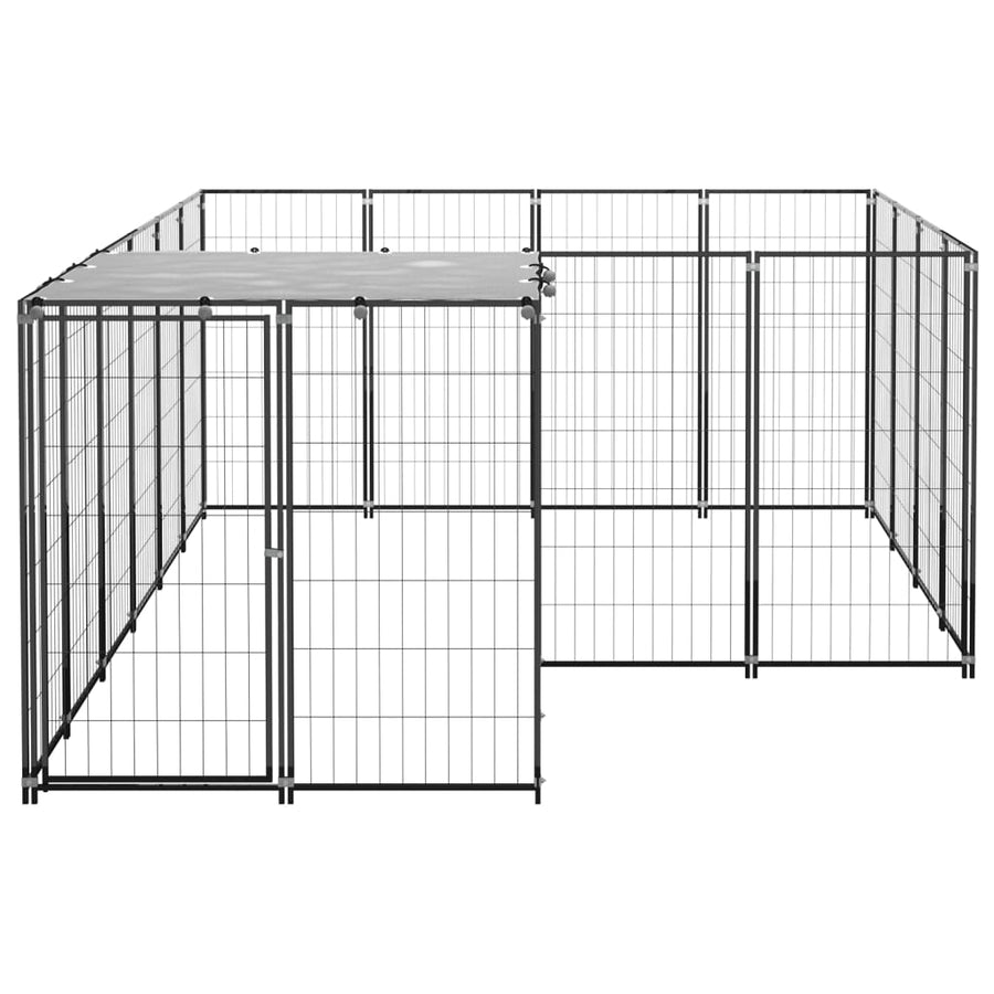 Hondenkennel 6,05 M² Staal 6.05 m² Zwart
