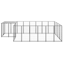 Hondenkennel 8,47 m² staal zwart 8.47 m² Zwart