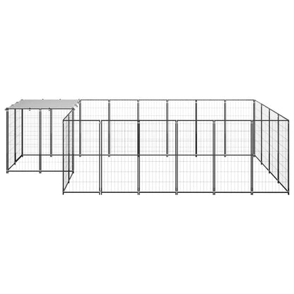 Hondenkennel 8,47 m² staal zwart 8.47 m² Zwart