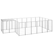 Hondenkennel 440x220x110 cm staal zilver