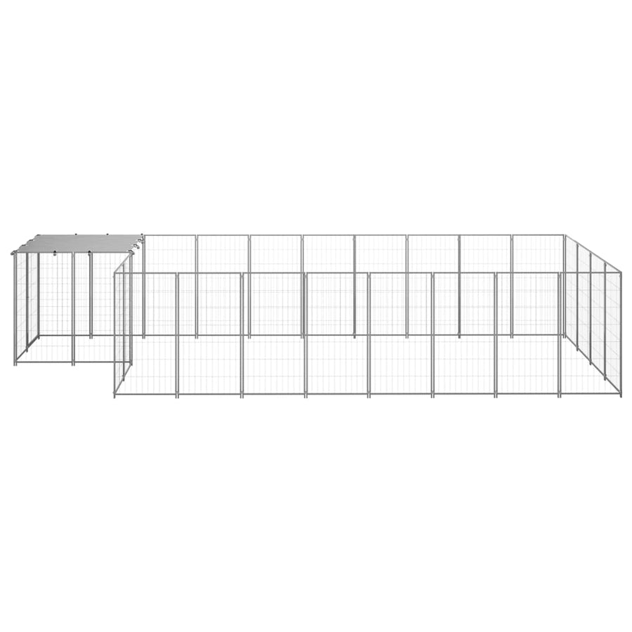 Hondenkennel 10,89 M² Staal Kleurig 10.89 m² Zilver