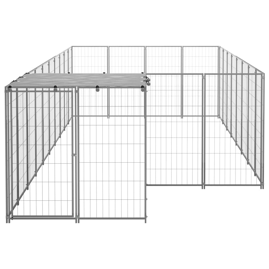 Hondenkennel 10,89 M² Staal Kleurig 10.89 m² Zilver