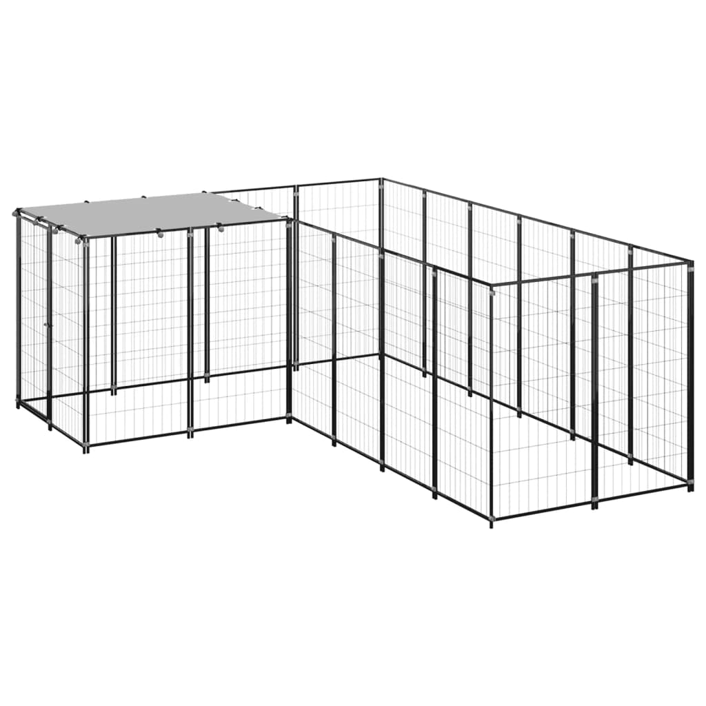 Hondenkennel 4,84 M² Staal 4.84 m² Zwart