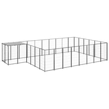Hondenkennel 15,73 m² staal zwart 15.73 m² Zwart