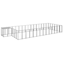 Hondenkennel 26,62 m² staal zwart 26.62 m² Zwart