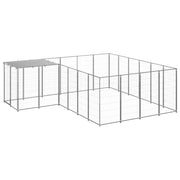 Hondenkennel 330x330x110 cm staal zilver