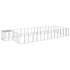 Hondenkennel 880x330x110 cm staal zilver