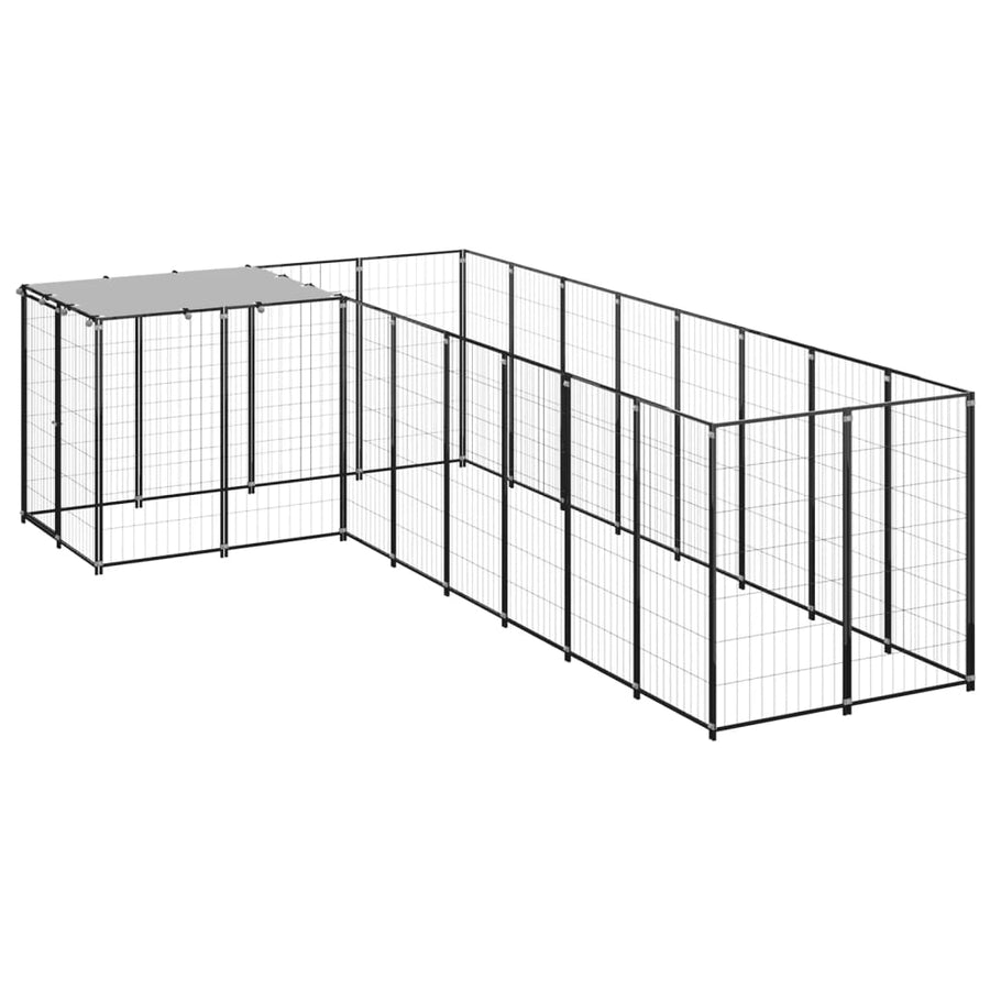 Hondenkennel 6,05 M² Staal 6.05 m² Zwart