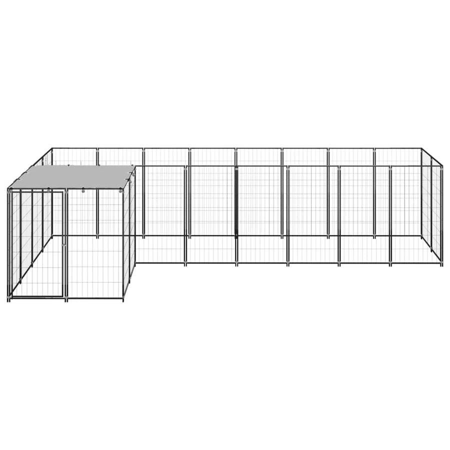 Hondenkennel 6,05 M² Staal 6.05 m² Zwart