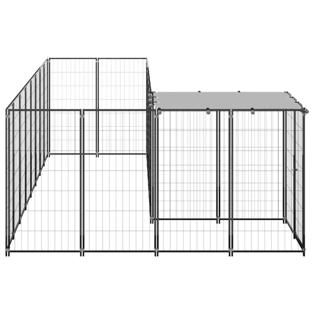 Hondenkennel 6,05 M² Staal 6.05 m² Zwart