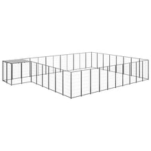 Hondenkennel 25,41 m² staal zwart 25.41 m² Zwart