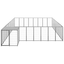 Hondenkennel 25,41 m² staal zwart 25.41 m² Zwart