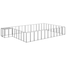 Hondenkennel 30,25 m² staal zwart 30.25 m² Zwart
