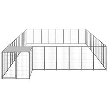 Hondenkennel 30,25 m² staal zwart 30.25 m² Zwart